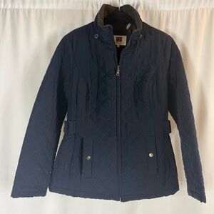 Laundry by Design Dark Blue Quilted Utility Jacket size: M